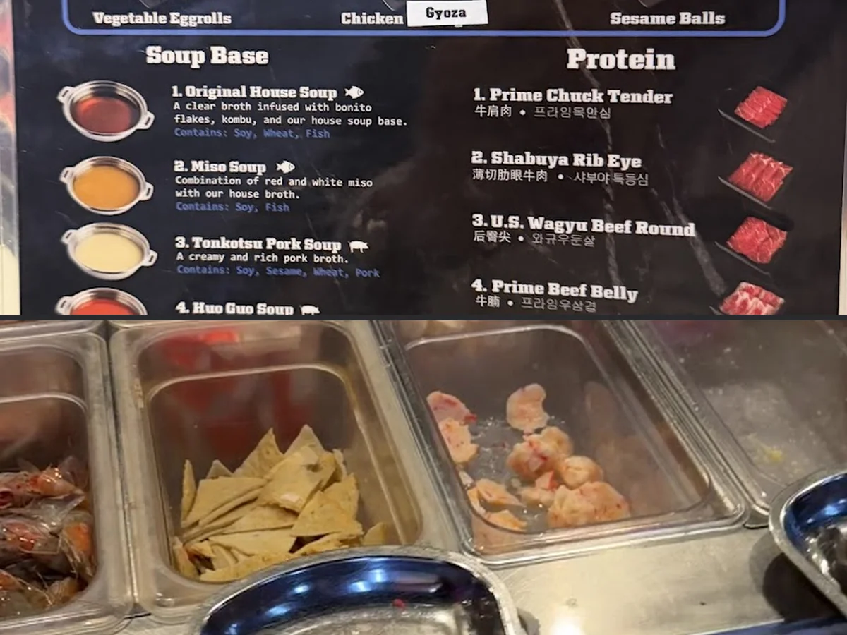 Modern shabu-shabu tables with individual pots